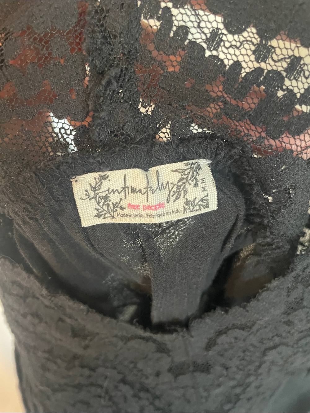 Free People Lace Spaghetti Strap Camisoles - Black & Ivory - Picture 2 of 3